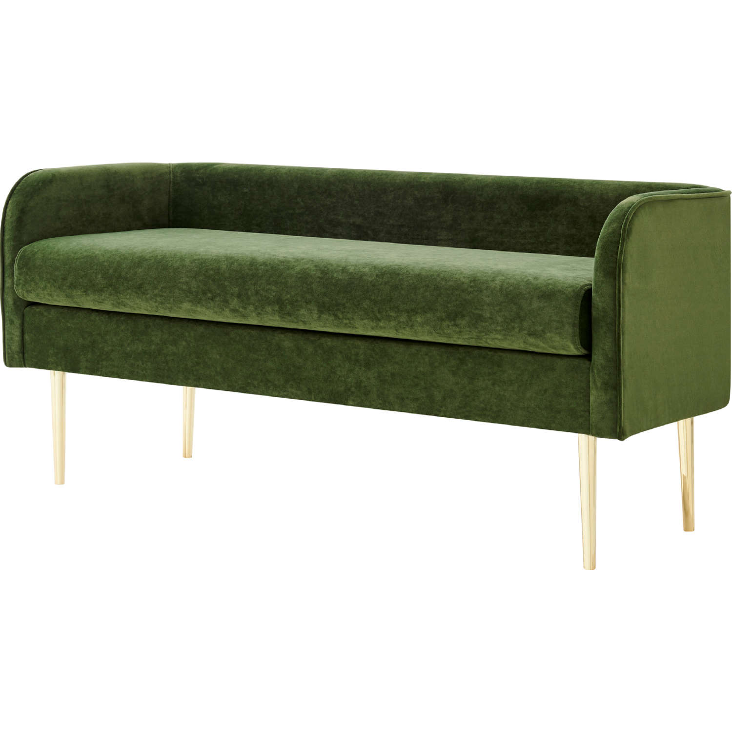 NPD 1900201 620 Marsha Storage Bench in Green Velvet Gold